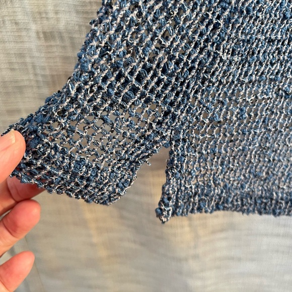 Blue ombré sweater, loose weave sweater - Picture 4 of 6